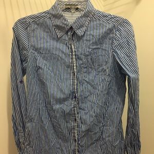 White and blue button down shirt